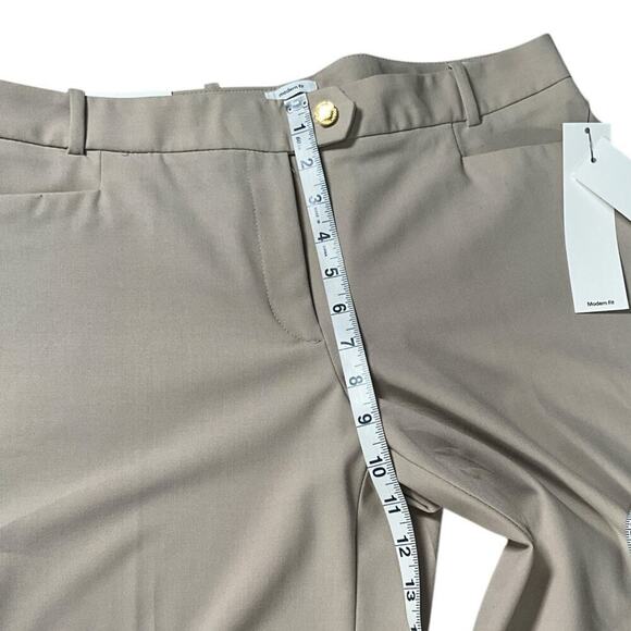 NWT Calvin Klein Modern Fit Suit Pants Size 8 Safari Khaki Trousers Gold Buttons - Picture 8 of 13